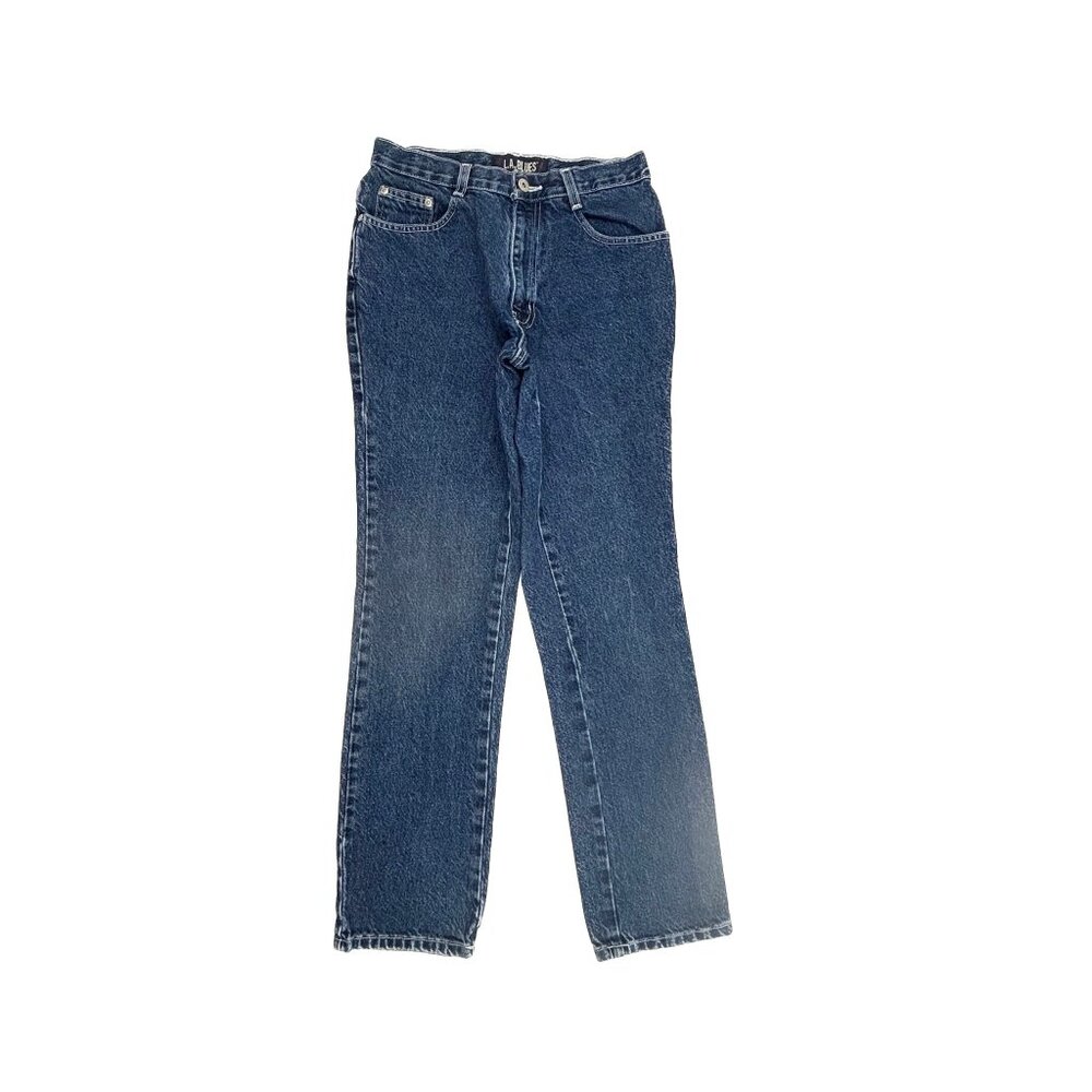 LA Blue's Straight‎ Leg Women's size 8 Dark Wash Blue Denim Jeans
